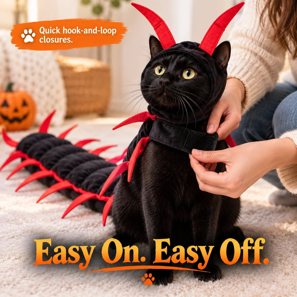 💯🎃 Creepy-Cute Halloween Centipede Pet Costume – 3D Crawling Outfit for Dogs & Cats 🐾