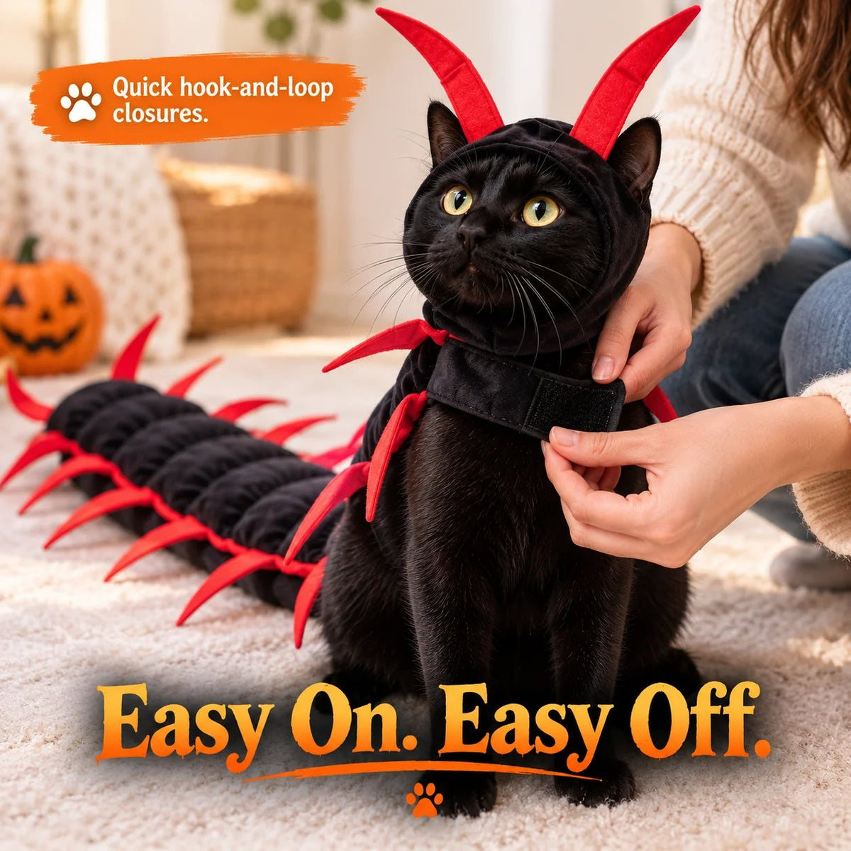 💯🎃 Creepy-Cute Halloween Centipede Pet Costume – 3D Crawling Outfit for Dogs & Cats 🐾