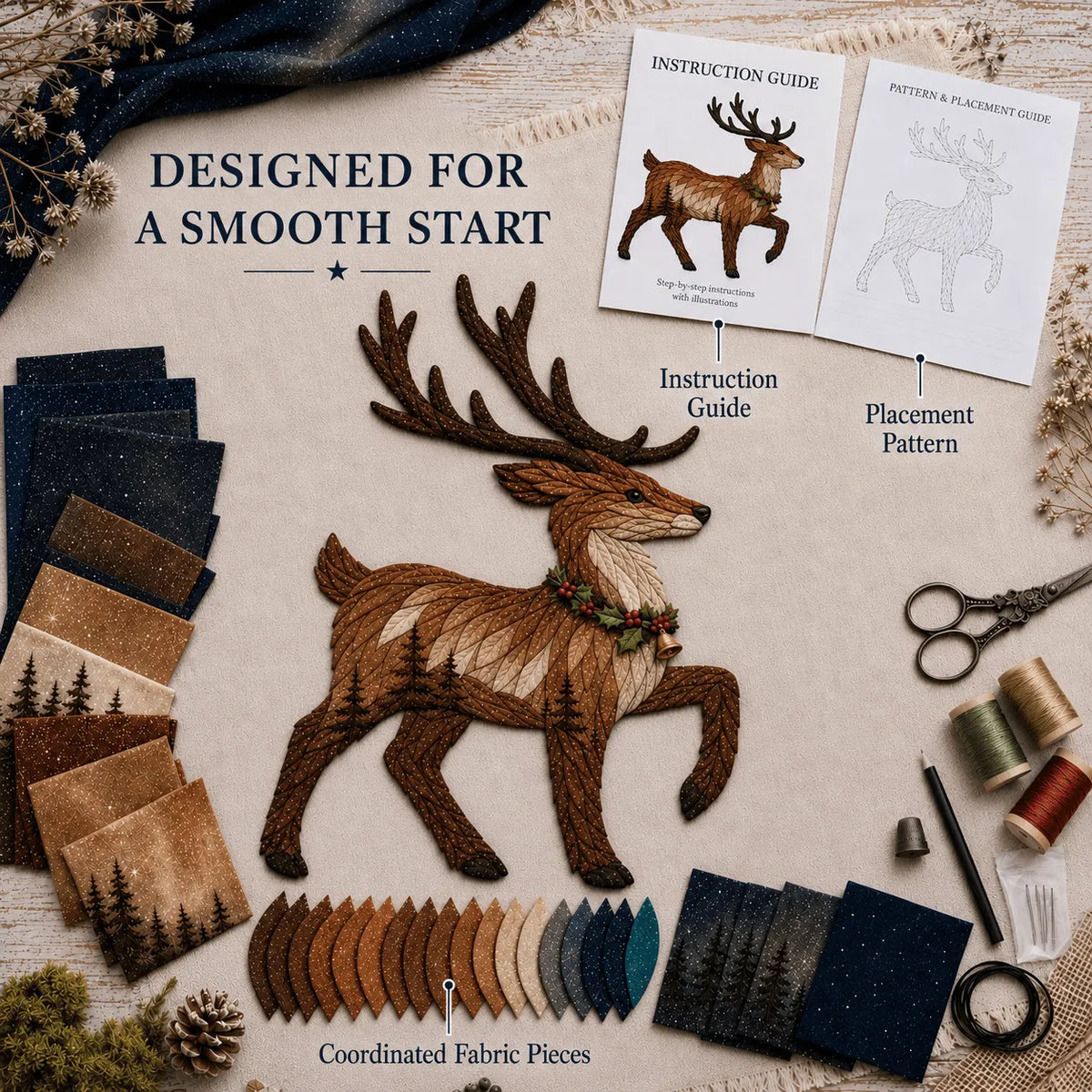 🔥Limited Time 50% OFF - 🧵 Christmas Fabric Art Door Hanging Craft Kit