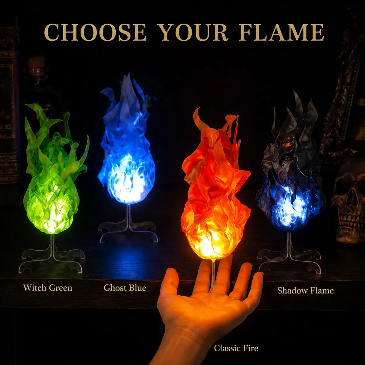 🔥 Floating Magic Fireball LED Light Prop, 4 Colors Fake Flame Illusion Halloween Cosplay Photo Decor