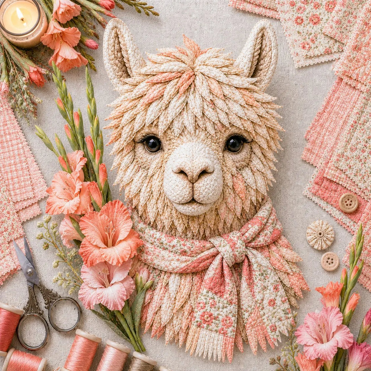 ⏳ Last Day 49% OFF – 🦙 Beginner-Friendly Autumn Alpaca DIY Wall Hanging Kit | Complete Kit with Pre-Cut Fabrics, Stitching Supplies & Step-by-Step Guide Included 🍂💕