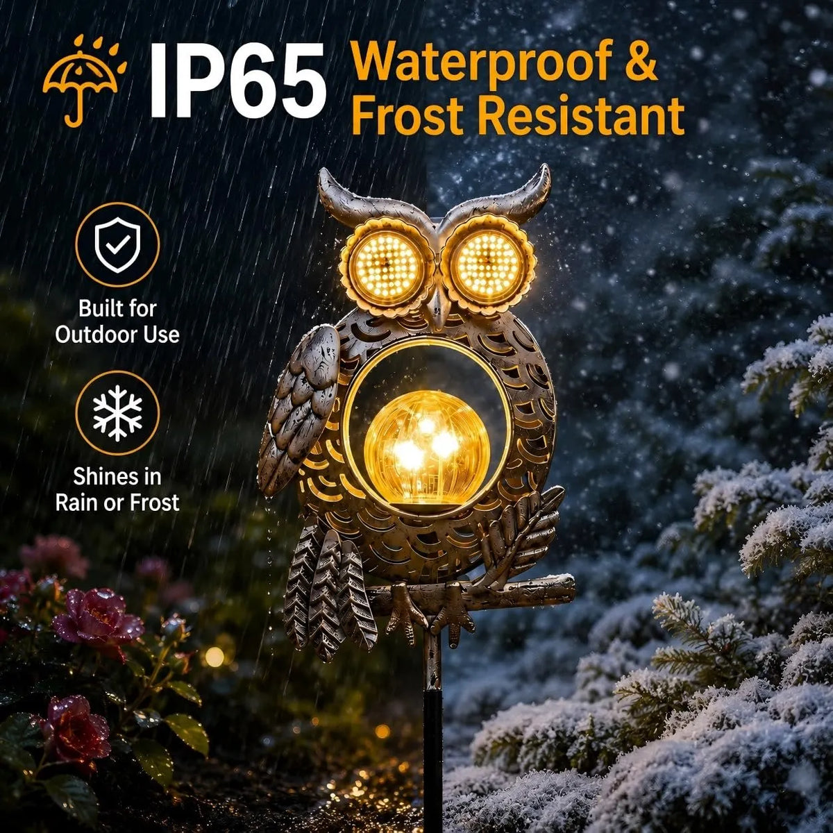 TODAY'S SPECIAL OFFER-50% OFF🔥Outdoor Solar-Powered Kinetic Metal Owl Light