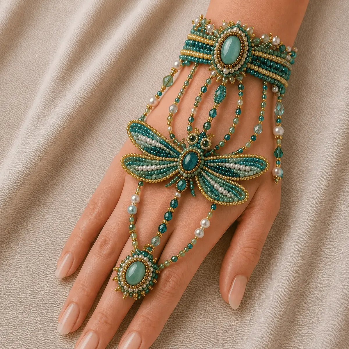 ✨Enchanted Forest DIY Beaded Hand Bracelet Kit,