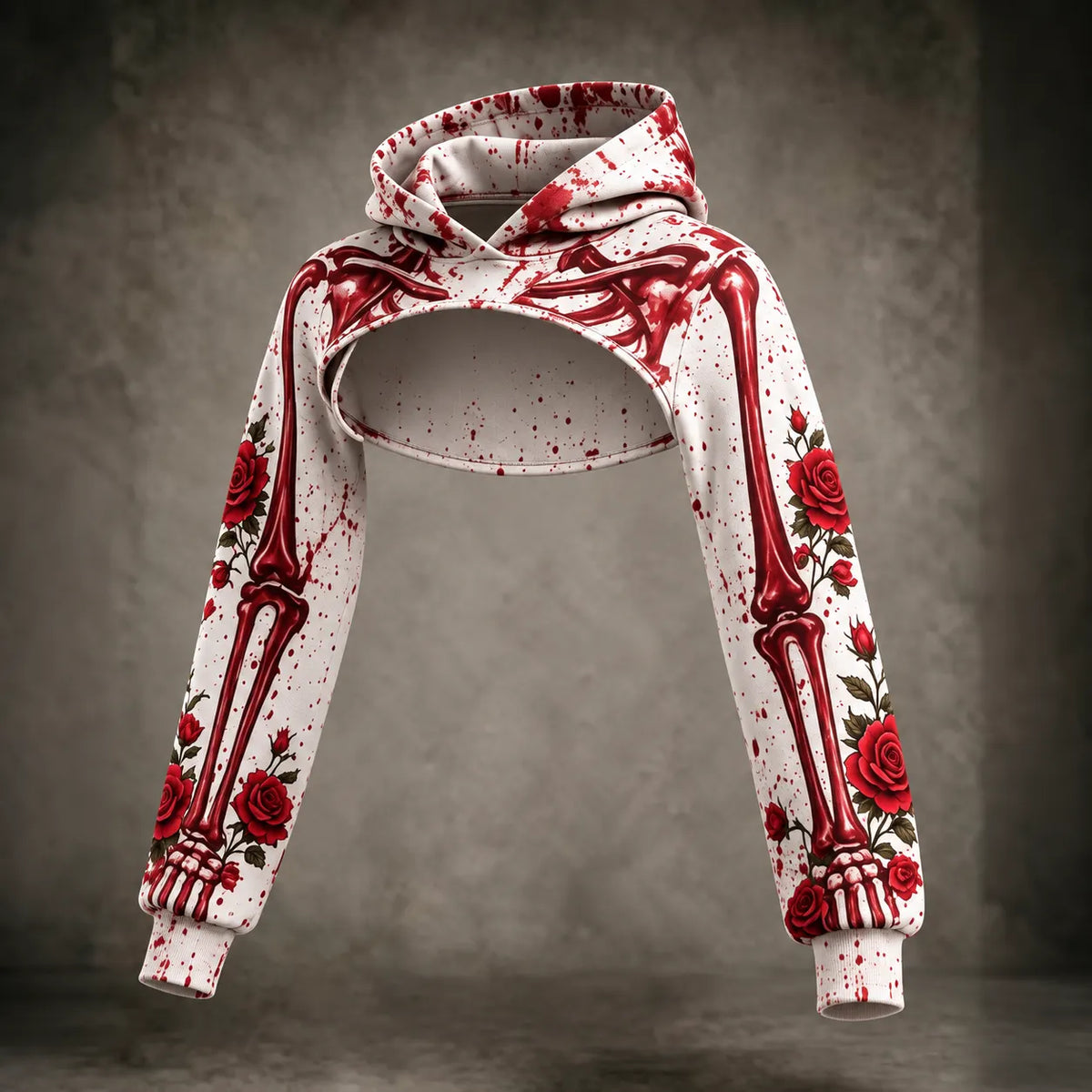 Women's Retro Halloween Rose Skeleton Spider Web Print Set