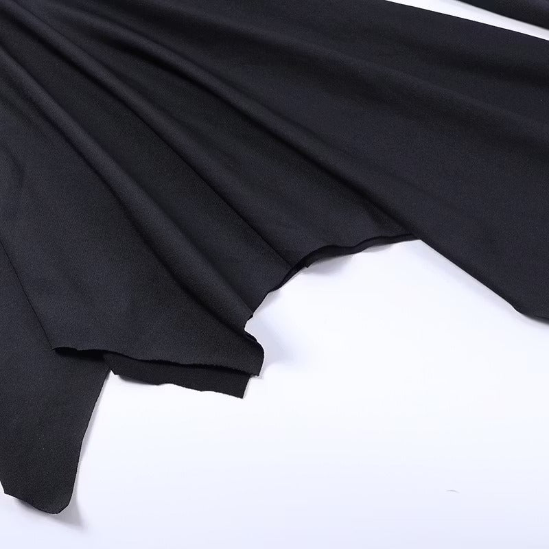 Women's Vintage Halloween Gothic Dark Mermaid Hem Flare Sleeve Dress