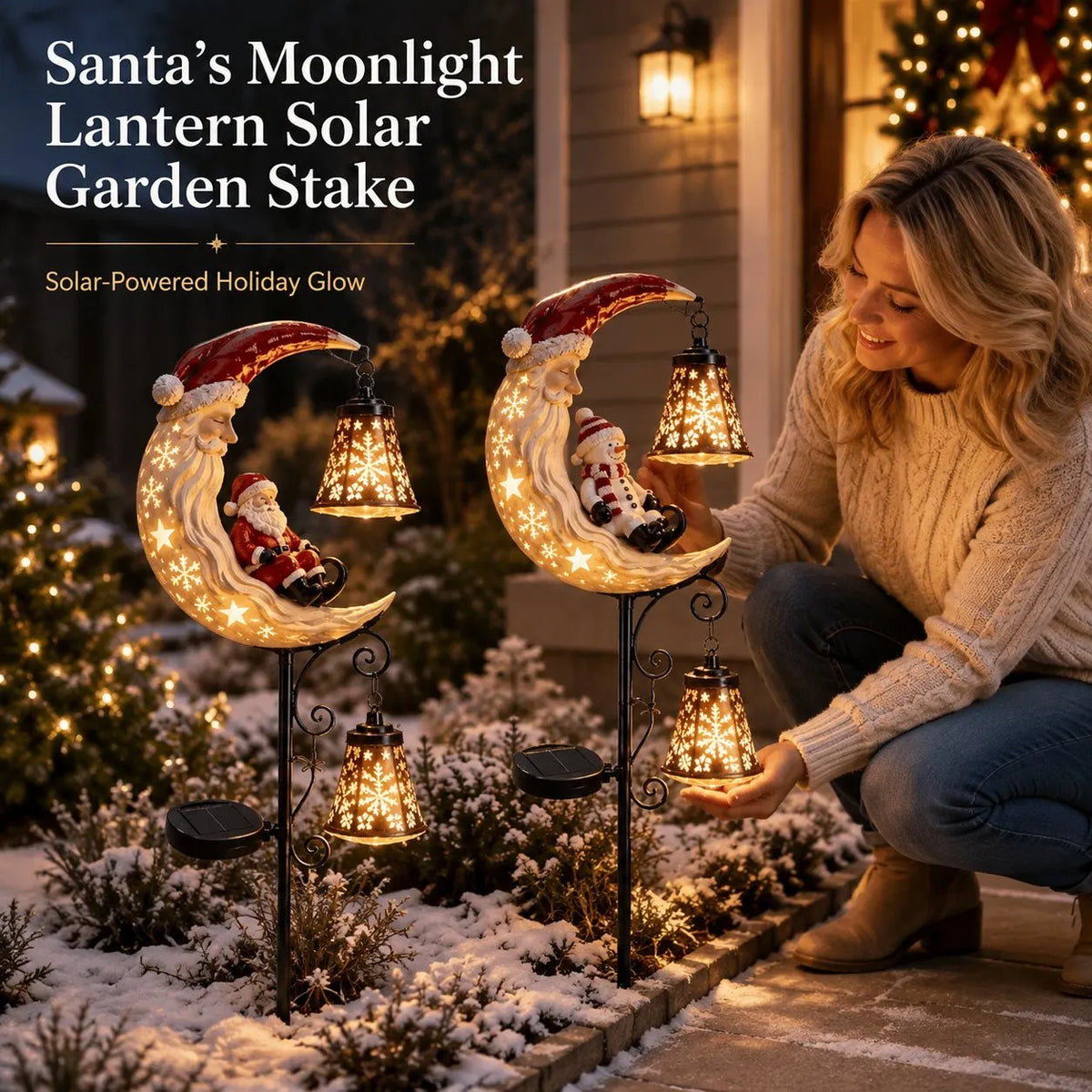 🎅Christmas Early Discount 49% Off - 🔥Santa’s Moonlight Lantern Solar Garden Stake⛄