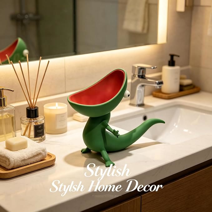 Cute multi-functional lizard stand, monster mouth storage box, soap box