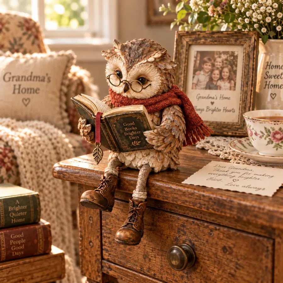 🎄LAST DAY 49% OFF -🦉 Reading Owl Figurine