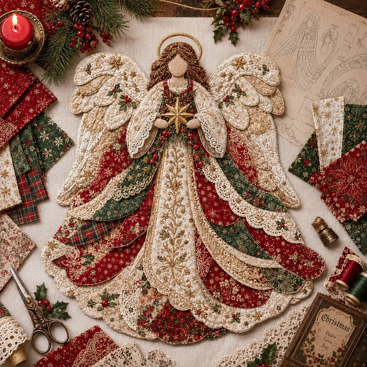 🎄 DIY Christmas Fabric Wall Hanging Kit | Create Your Own Quilted Santa, Angel & More | Cozy Holiday Door Decor for Home & Gift Giving 🎅
