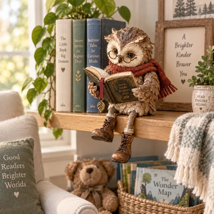 🎄LAST DAY 49% OFF -🦉 Reading Owl Figurine