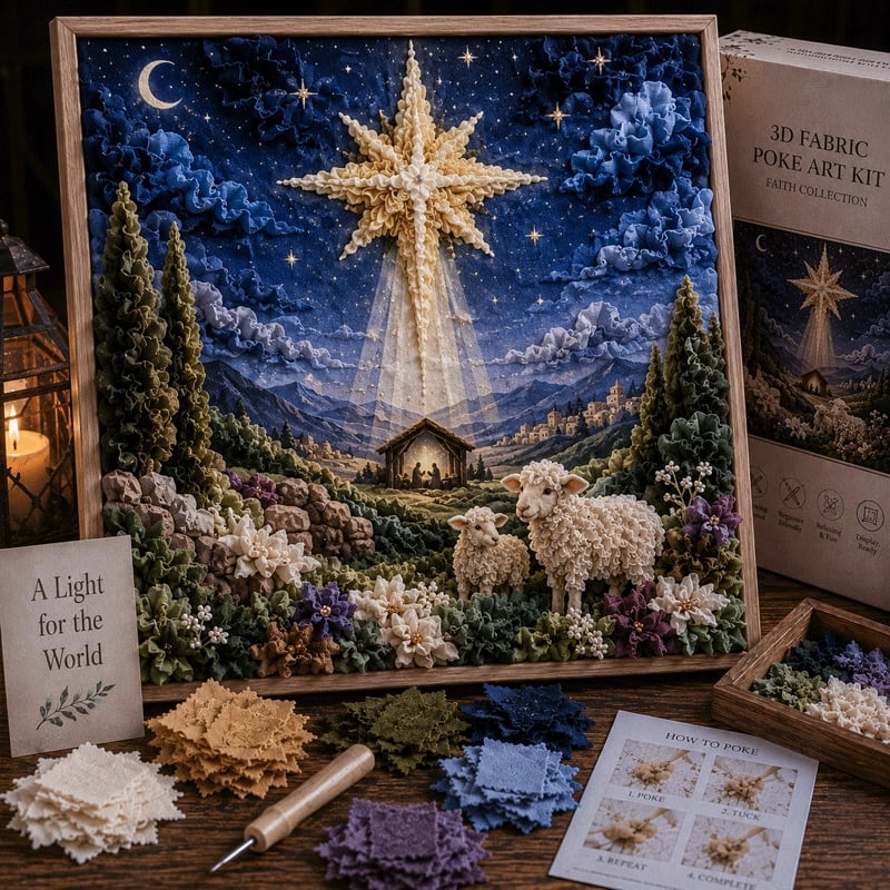 🔥HOT SALE 49% OFF - ✝️3D Christian Fabric Poke Art Kit(📦Buy 2 Free Shipping)