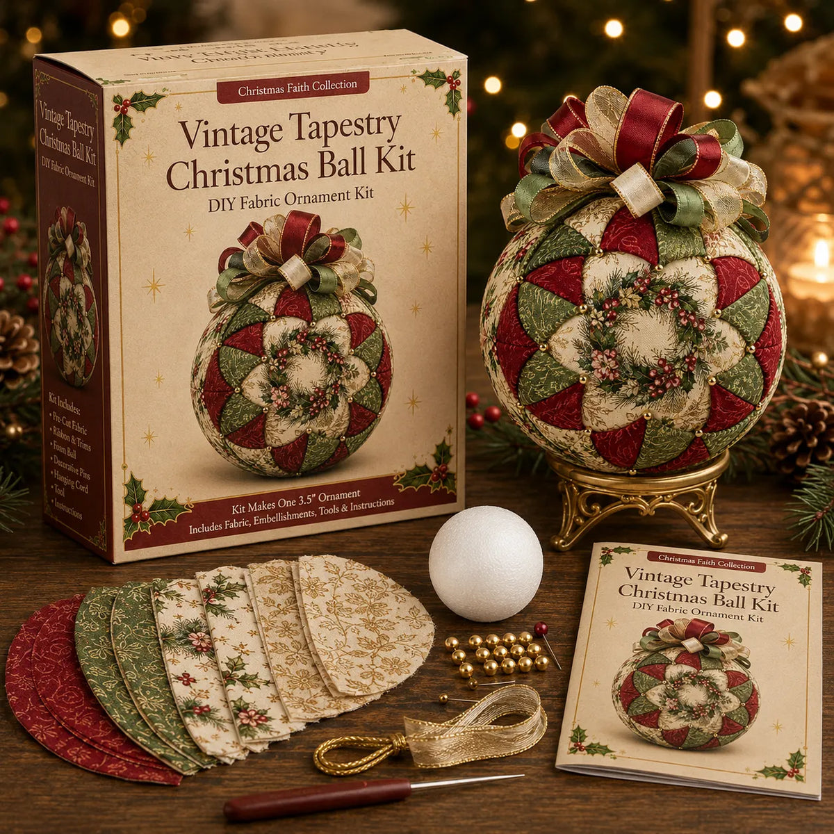 ⏳Only Today BUY 3 GET 1 FREE🔥49% OFF –  DIY Christmas Patchwork Ornament Kit