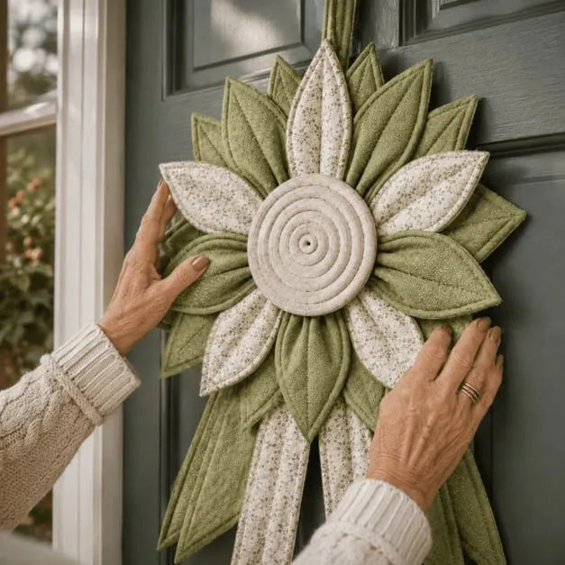 🔥Last Day 50% OFF ✨Quilted Fabric Flower Door Hanger
