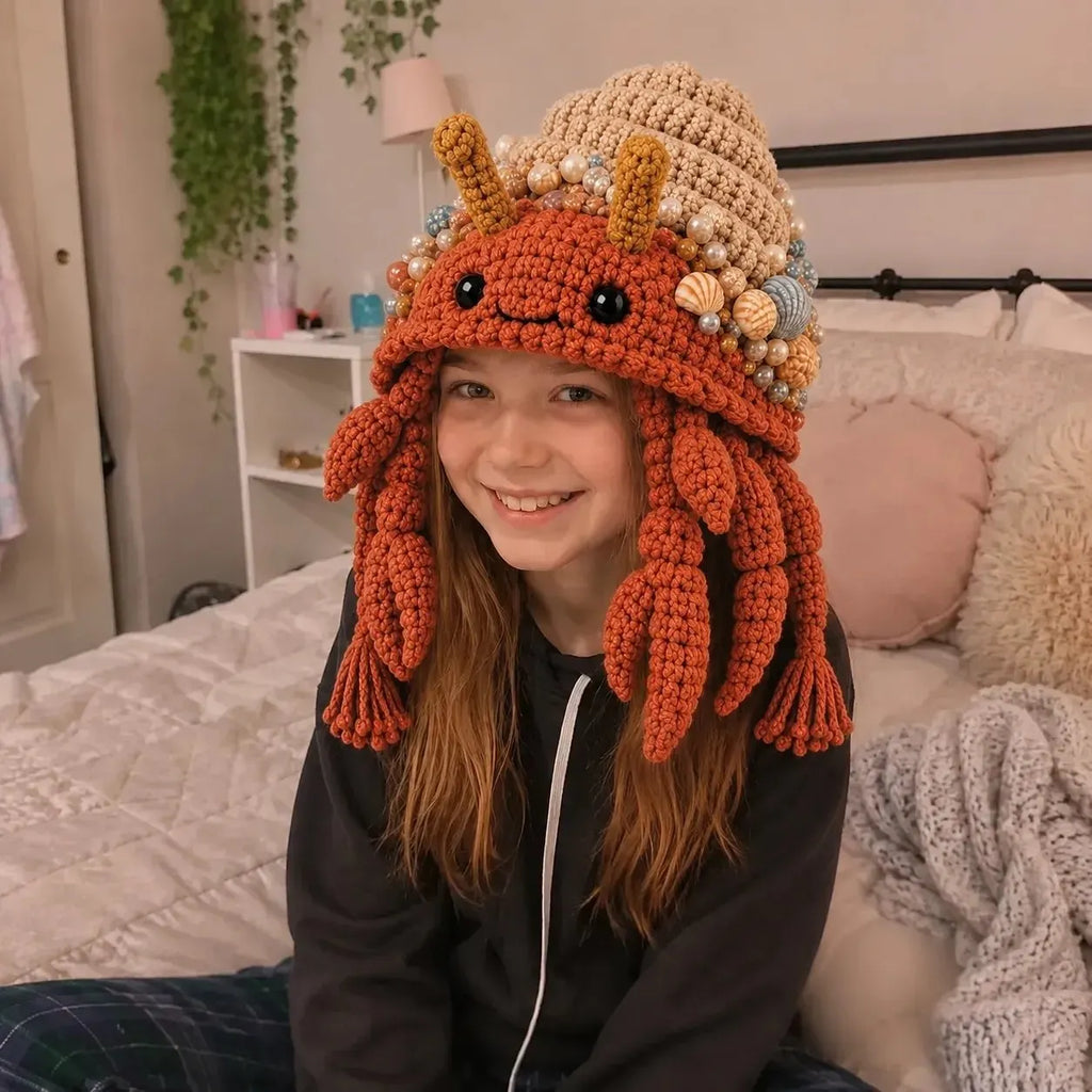 🔥 LAST DAY 49% OFF – 🌊✨ Ocean Series Hood Hat DIY Crochet Kit | Premium Soft Yarn Materials with Step-by-Step Guide DIY Handmade Wearable Ocean Character Hood 🧶🎭✨