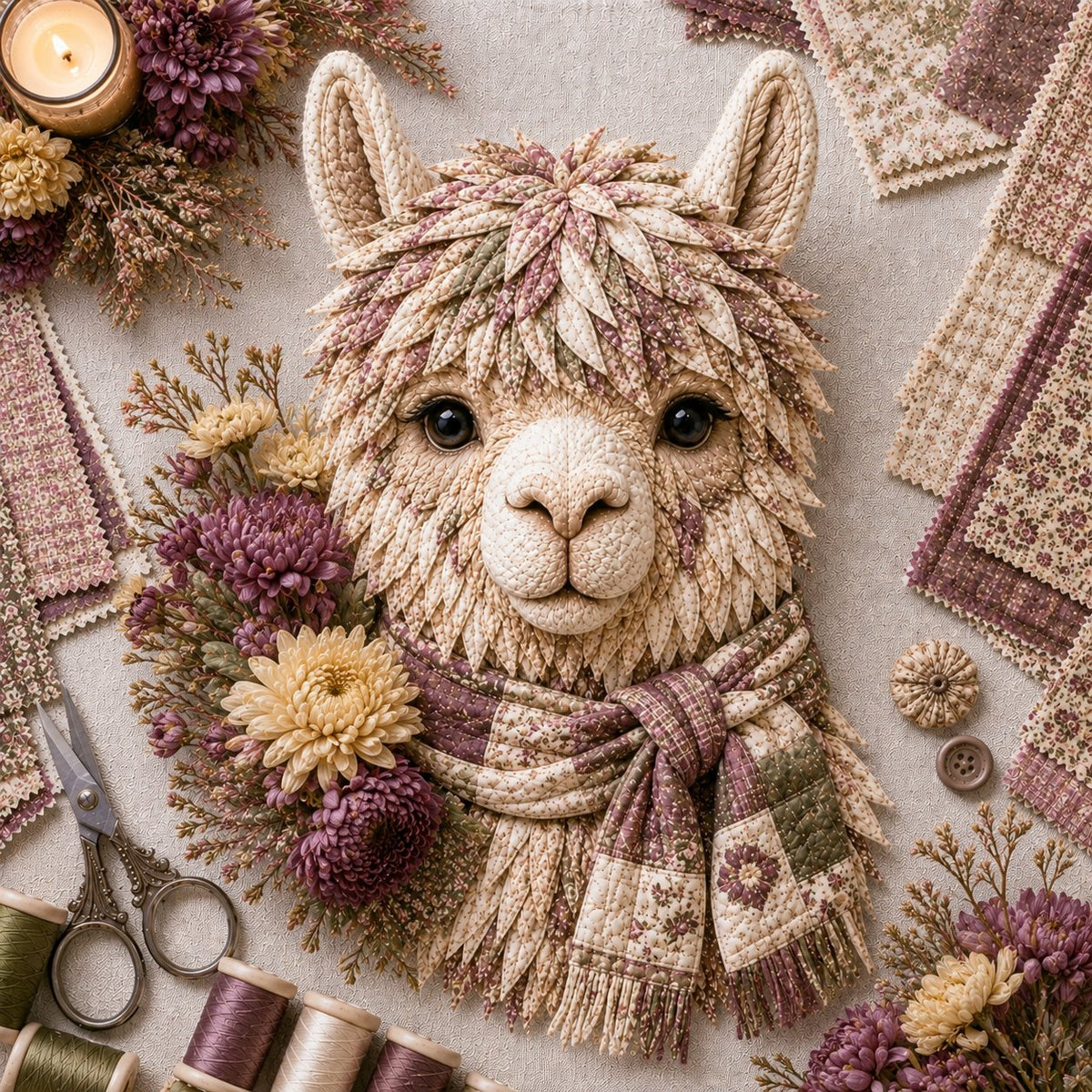 ⏳ Last Day 49% OFF – 🦙 Beginner-Friendly Autumn Alpaca DIY Wall Hanging Kit | Complete Kit with Pre-Cut Fabrics, Stitching Supplies & Step-by-Step Guide Included 🍂💕