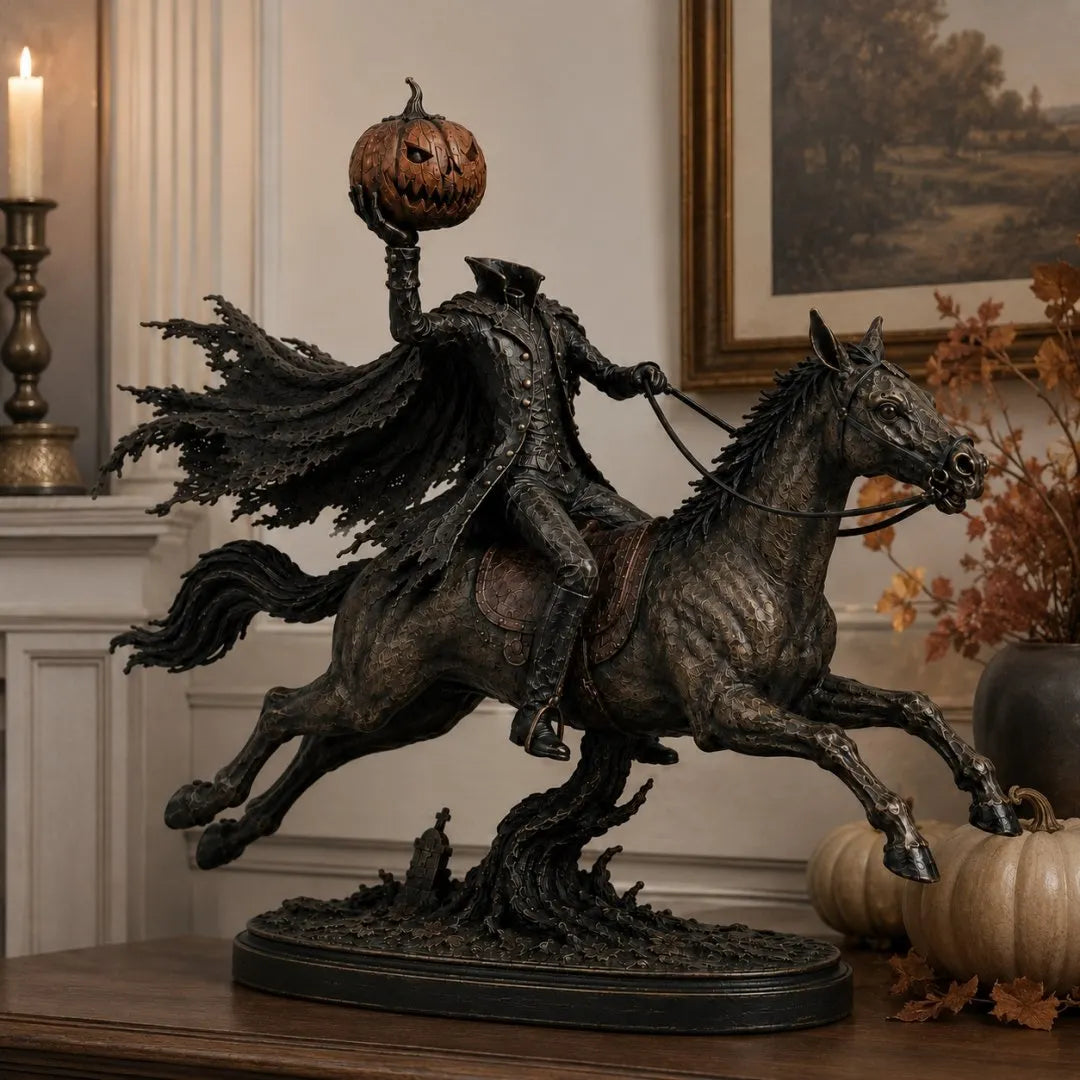 ⏰Limited Stock 50% OFF - 🎃🏇Midnight Chase Headless Horseman Statue | Awaken the Legend of the Hollow(✨Same as the video)