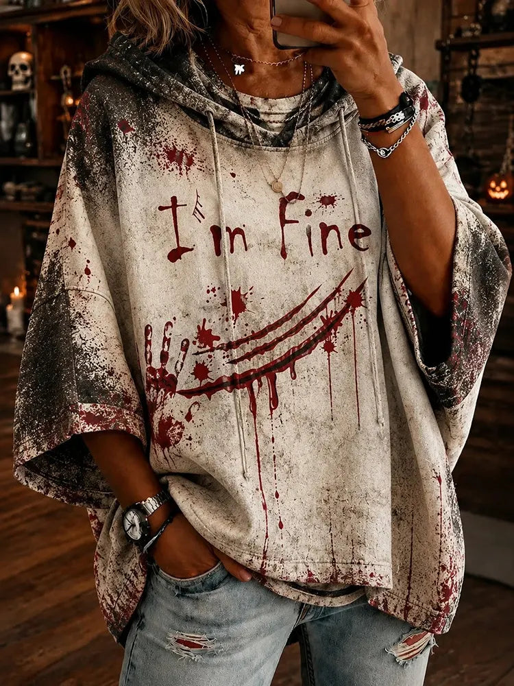Women's I'm Fine Printed Hoodie