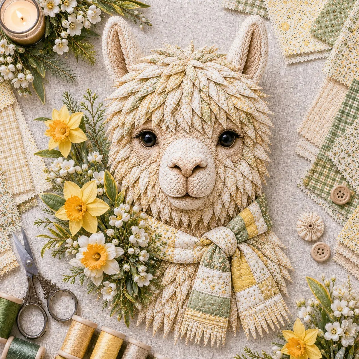 ⏳ Last Day 49% OFF – 🦙 Beginner-Friendly Autumn Alpaca DIY Wall Hanging Kit | Complete Kit with Pre-Cut Fabrics, Stitching Supplies & Step-by-Step Guide Included 🍂💕
