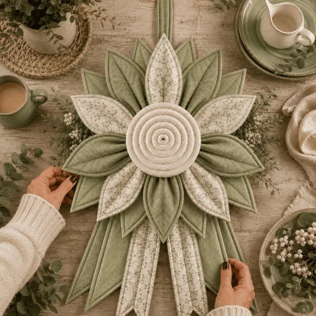 🔥Last Day 50% OFF ✨Quilted Fabric Flower Door Hanger
