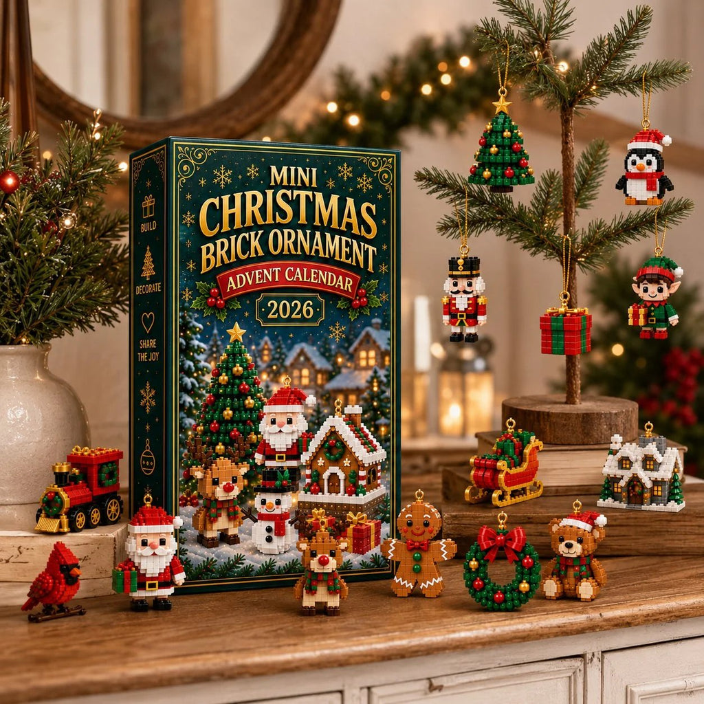 🎄 24-Day Christmas Advent Calendar | 24 Mini Buildable Ornaments with Hanging Loops for Tree Decor