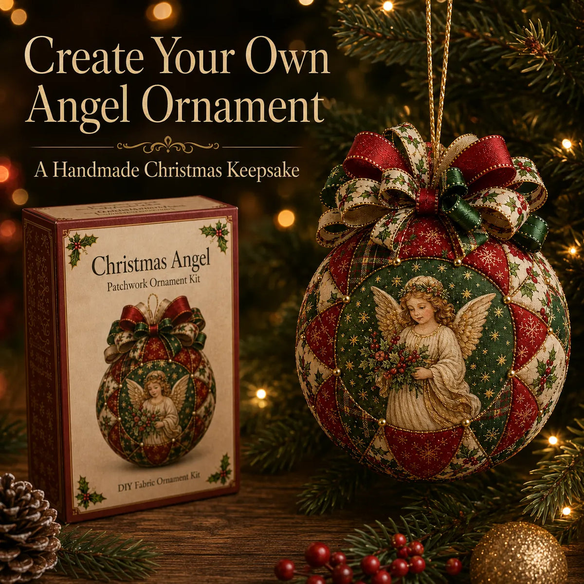 🎄 DIY Christmas Patchwork Ornament Kit