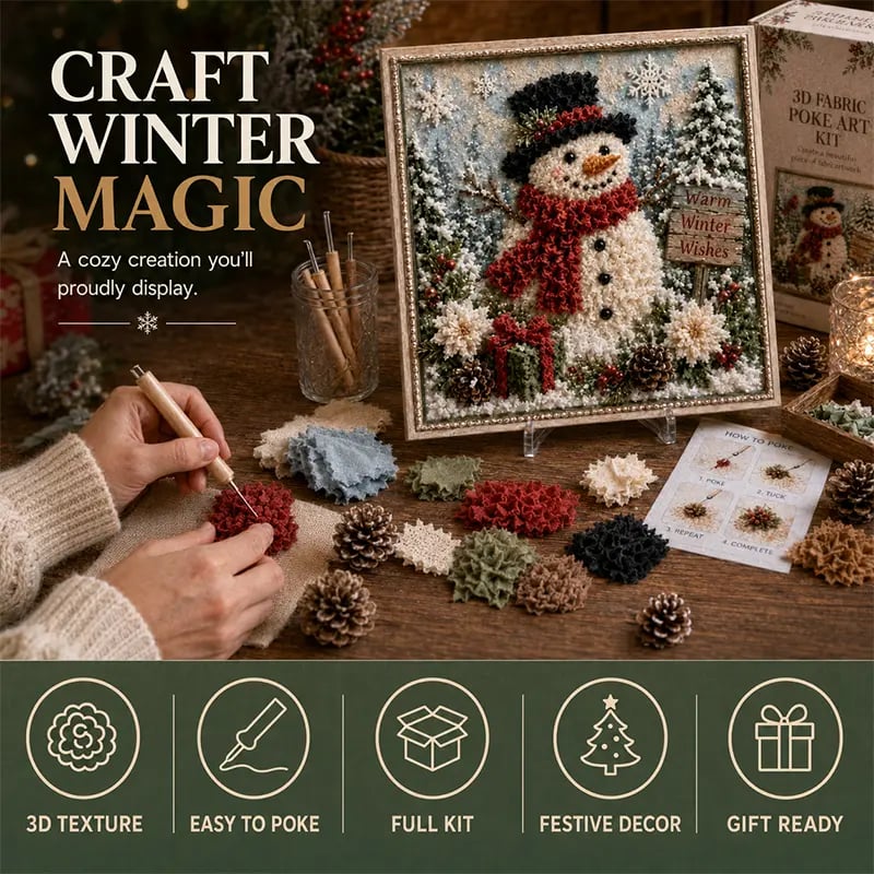 🔥Last Day 60% OFF -3D Christmas Fabric Poke Art Frame Kit