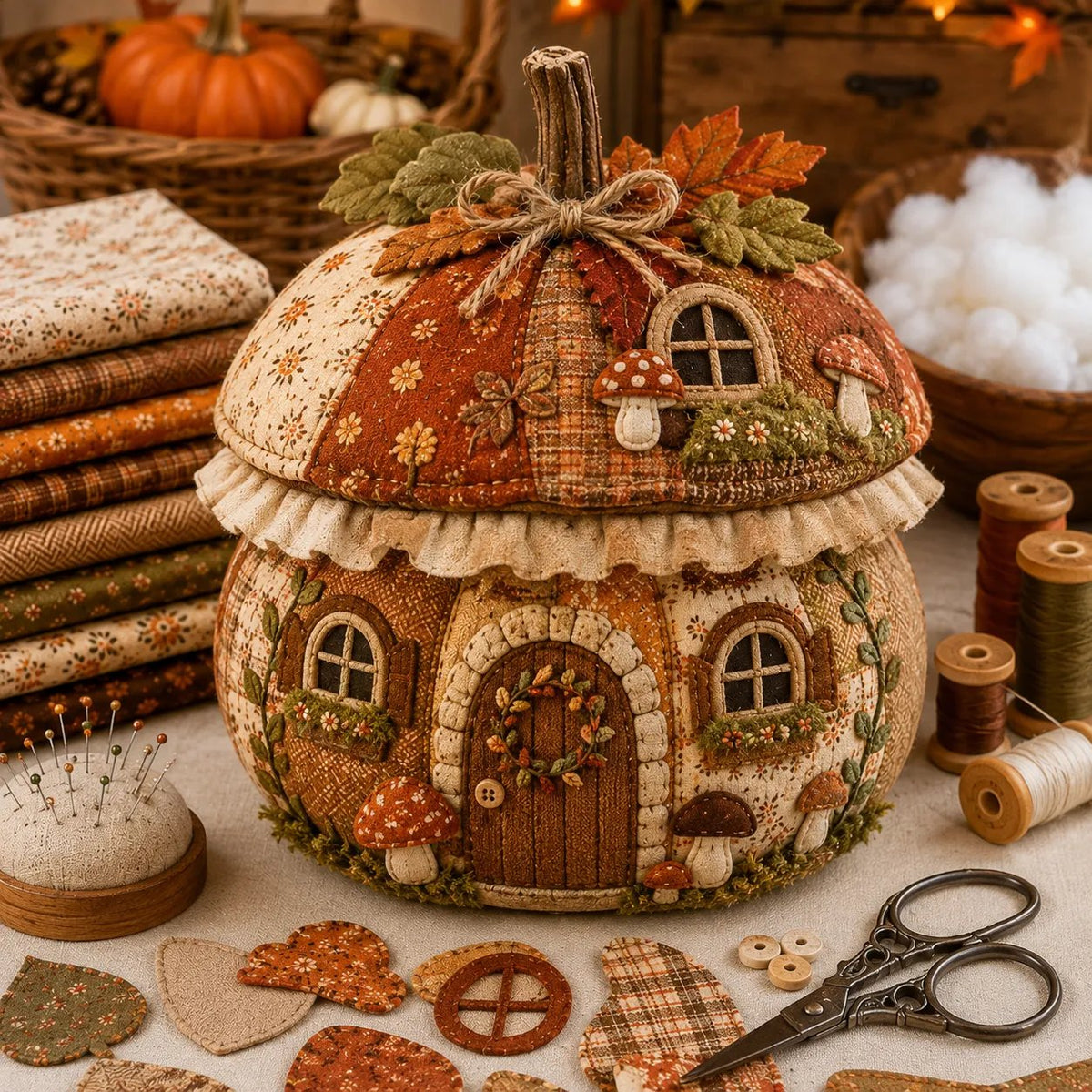 ⏳ Last Day 49% OFF – 🎃 Beginner-Friendly DIY Layered Harvest Pumpkin Patchwork Kit Collection | Complete Kit with All Tools & Step-by-Step Guide Included 💕