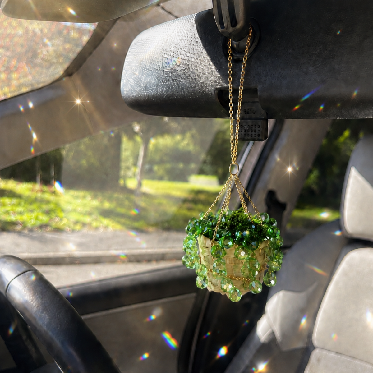Mini Beaded Plant Car Charm
