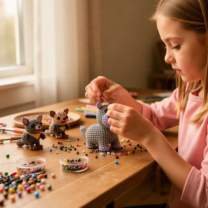 Mini 3D Beaded Animal DIY Kit — 8 Adorable Craft Sets