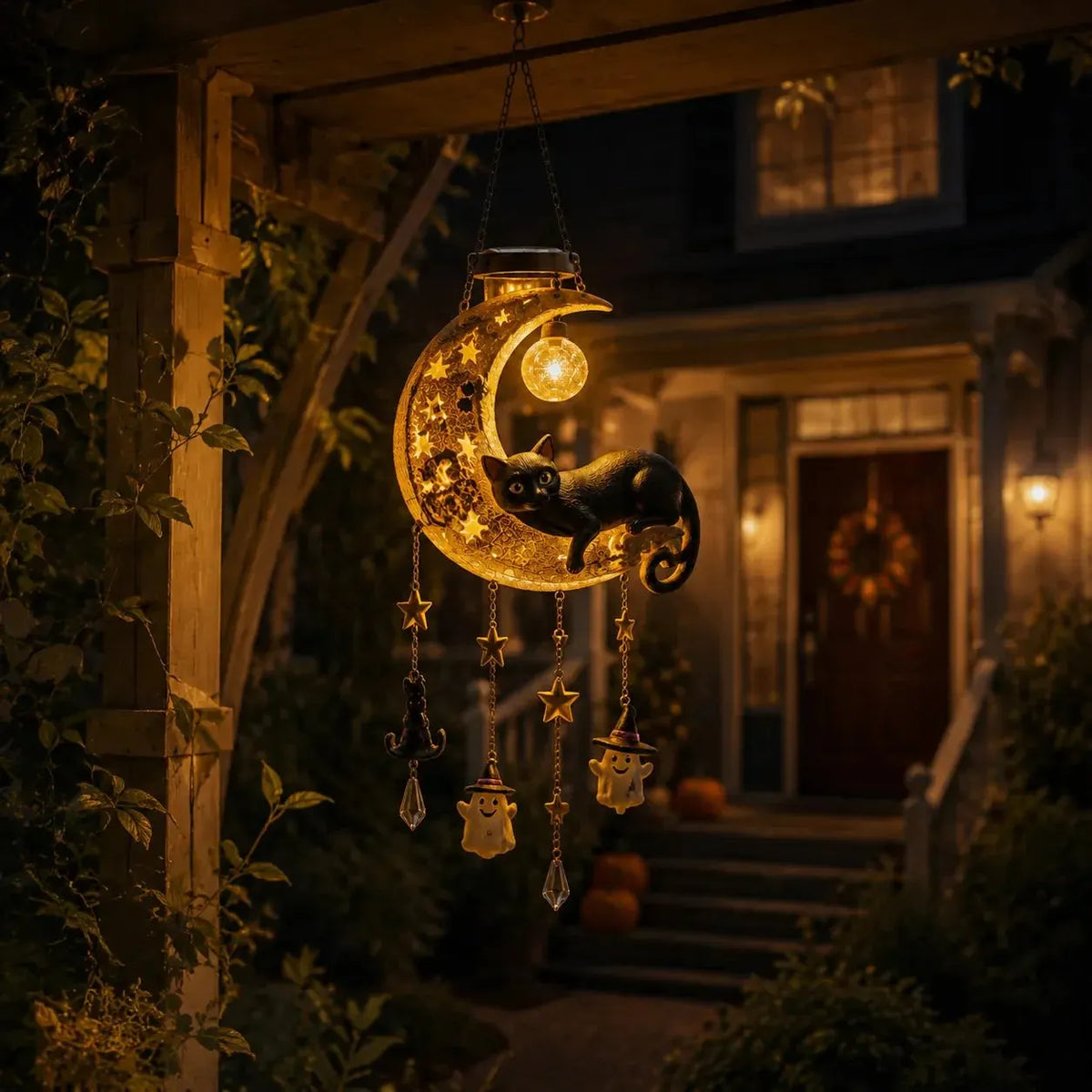 🔥HOT SALE🔥🌙 Every Breeze Carries a Little Halloween Magic——Solar Hanging Lantern for Outdoor Halloween Décor