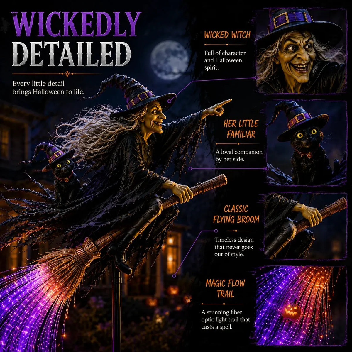 🔥Buy 2 Get 20% OFF🔥🎃 HALLOWEEN MAGIC SALE  49% OFF - Witch’s Magic Trail ✨ Solar Fiber Optic Yard Light
