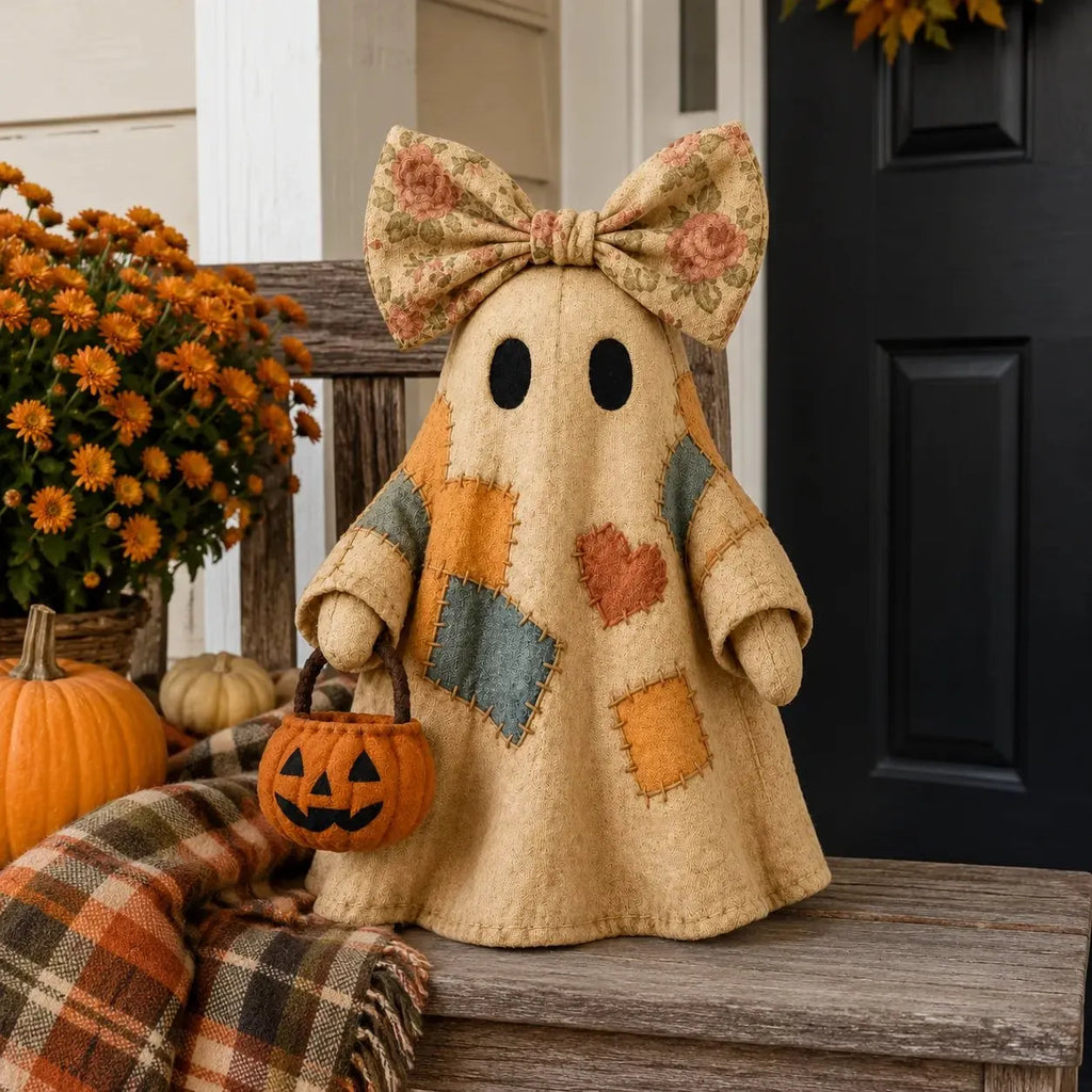Lighted Vintage Patchwork Ghost
