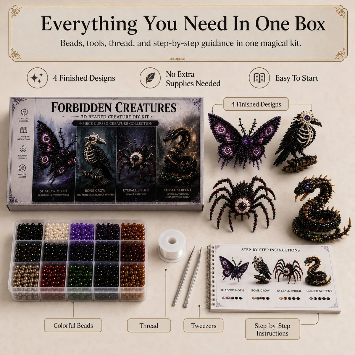Enchanted 3D Beaded Animal DIY Family Craft Kit