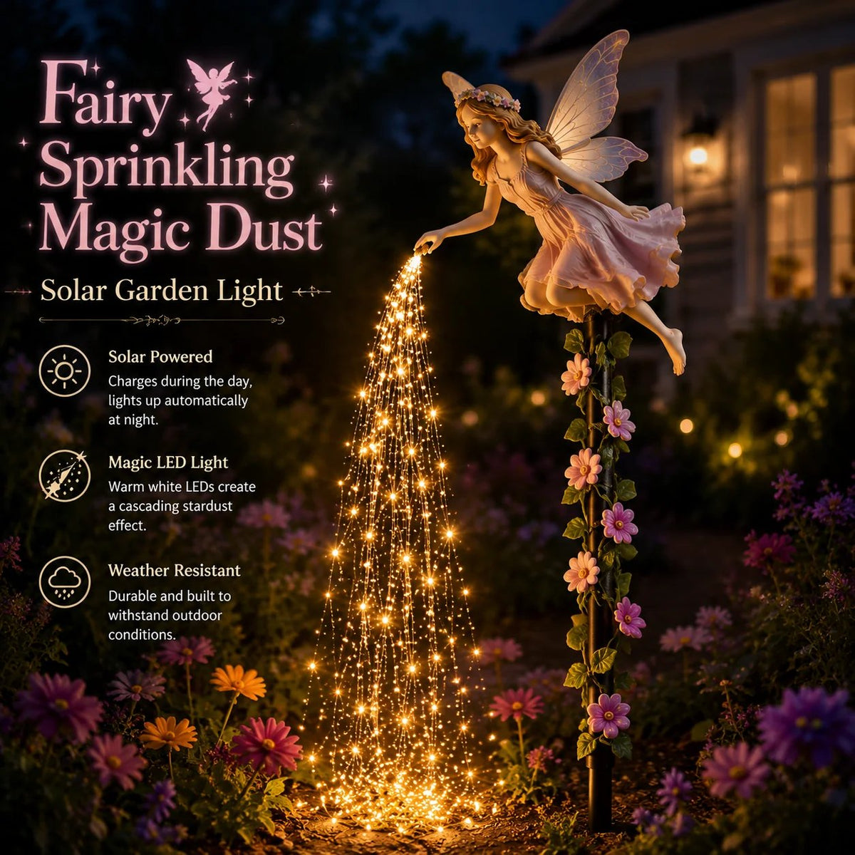 🌸🔥Today 49% OFF🧚‍♀️Fairy Sprinkling Magic Dust Garden Light