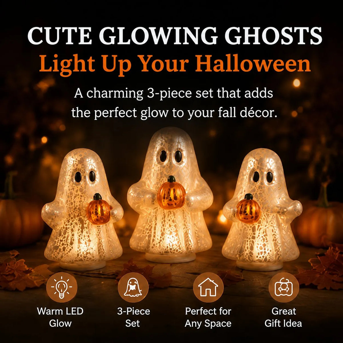 🎁 Last Day 50% OFF – 👻Glowing Ghost Set (3 pieces)