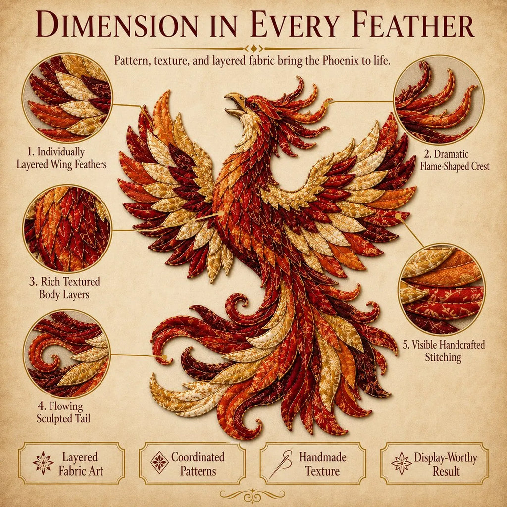 🎉🌙 Beginner-Friendly Mythic Wilds DIY Layered Patchwork Art Kit | Complete Kit with Patterned Fabrics, Sewing Materials & Step-by-Step Guide Included 💕