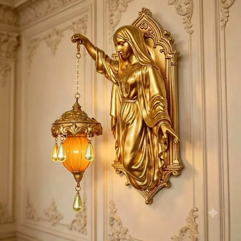 🔥HOT SALE!🧜‍♀️Hand-Painted Mermaid Wall Sconce – Nautical & Artisan Design