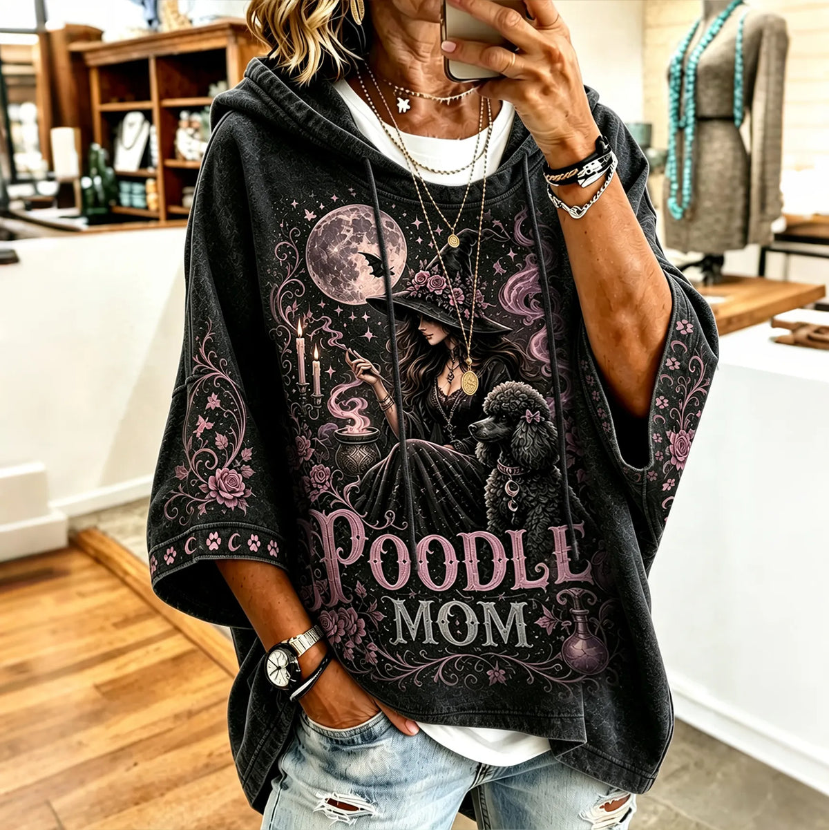 Women's Halloween Moon Art Print Casual Hoodie