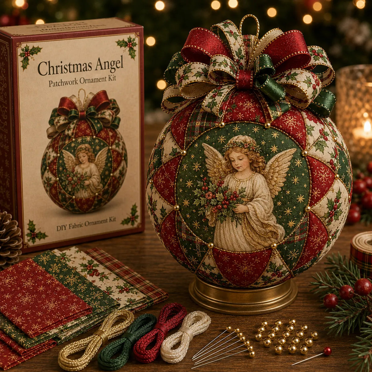 🎄 DIY Christmas Patchwork Ornament Kit