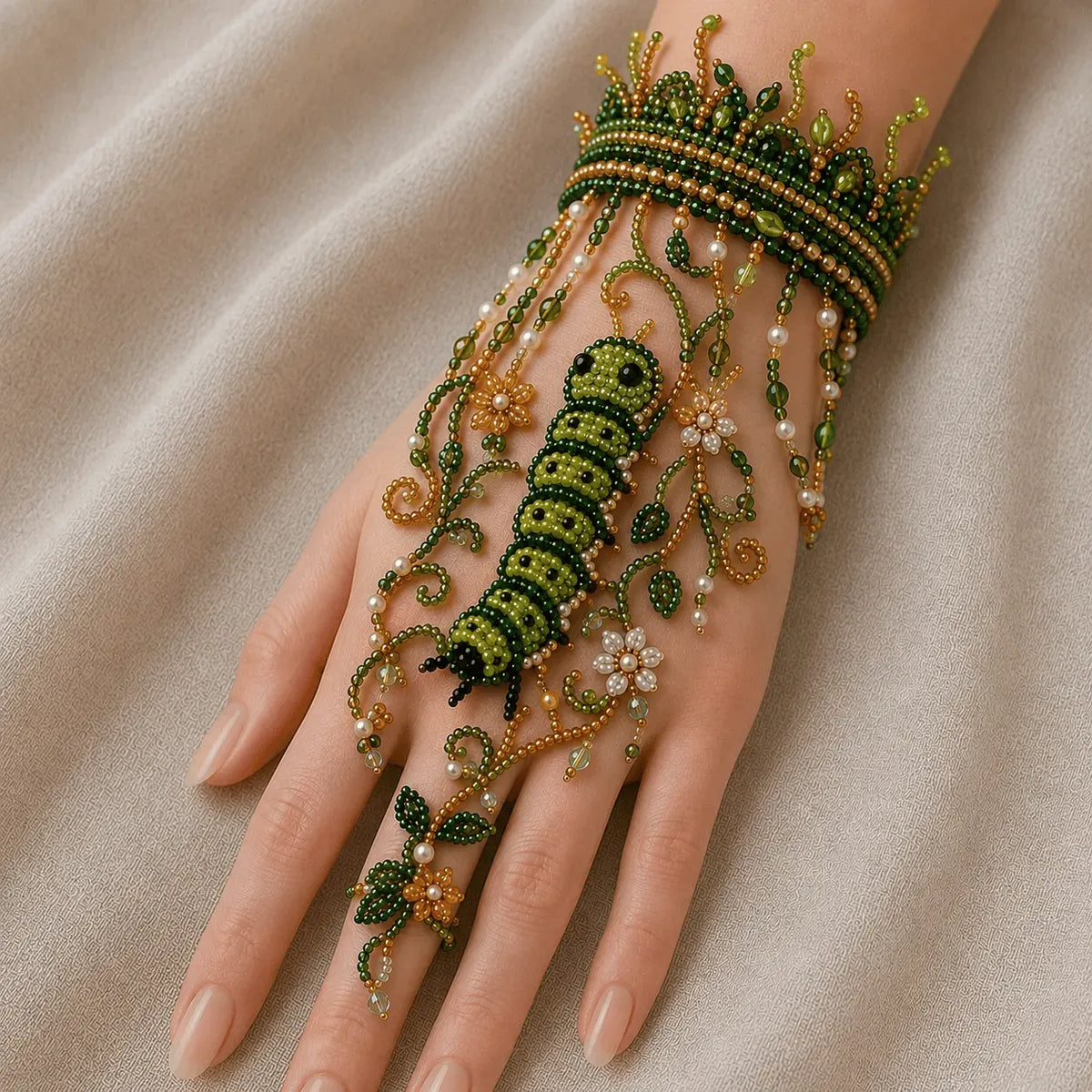 ✨Enchanted Forest DIY Beaded Hand Bracelet Kit,