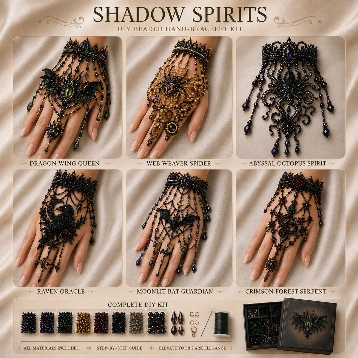 ✨Enchanted Forest DIY Beaded Hand Bracelet Kit,