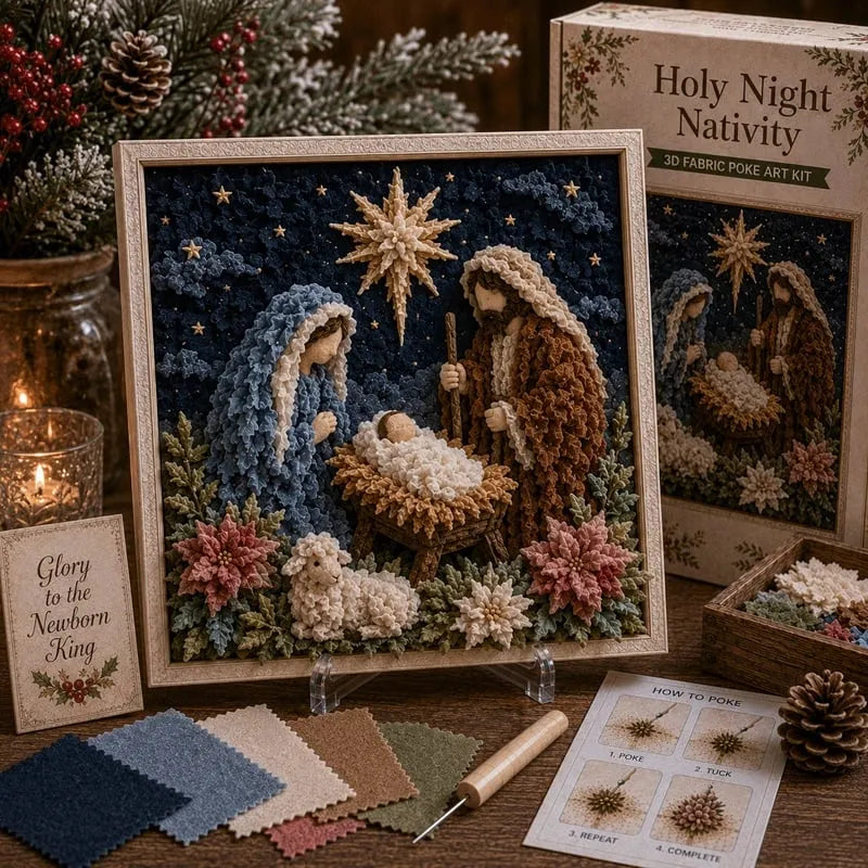 🔥HOT SALE 49% OFF - ✝️3D Christian Fabric Poke Art Kit(📦Buy 2 Free Shipping)