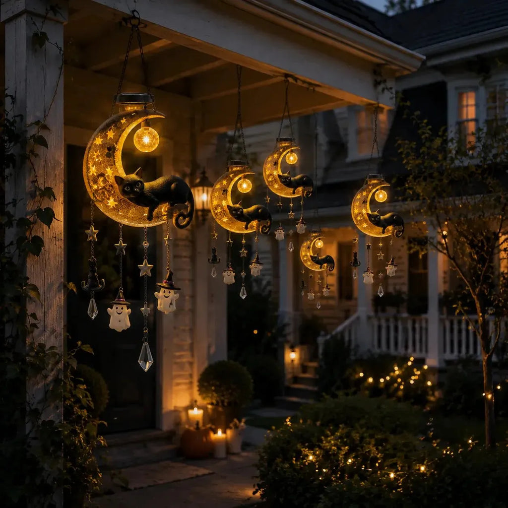 🔥HOT SALE🔥🌙 Every Breeze Carries a Little Halloween Magic——Solar Hanging Lantern for Outdoor Halloween Décor