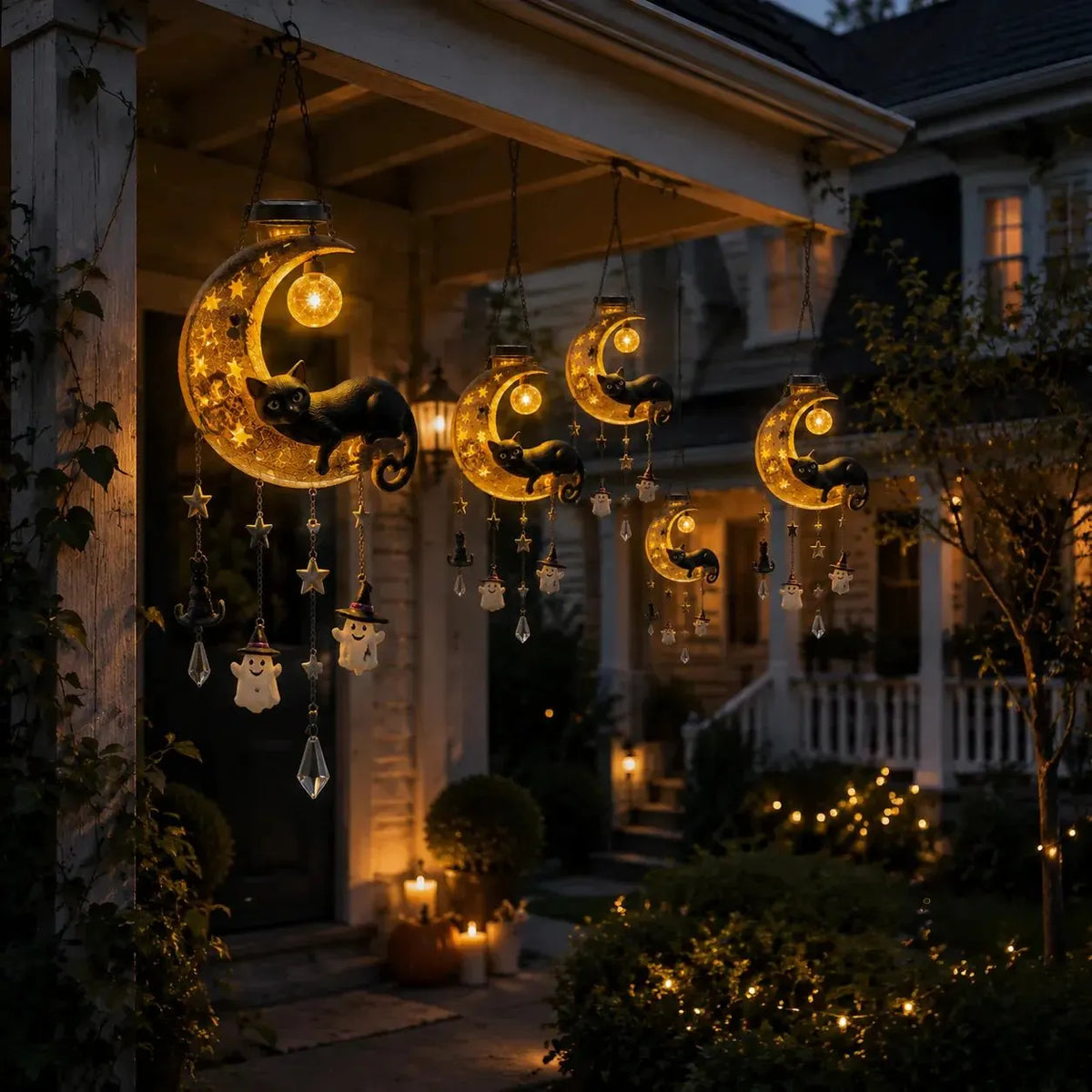 🔥HOT SALE🔥🌙 Every Breeze Carries a Little Halloween Magic——Solar Hanging Lantern for Outdoor Halloween Décor