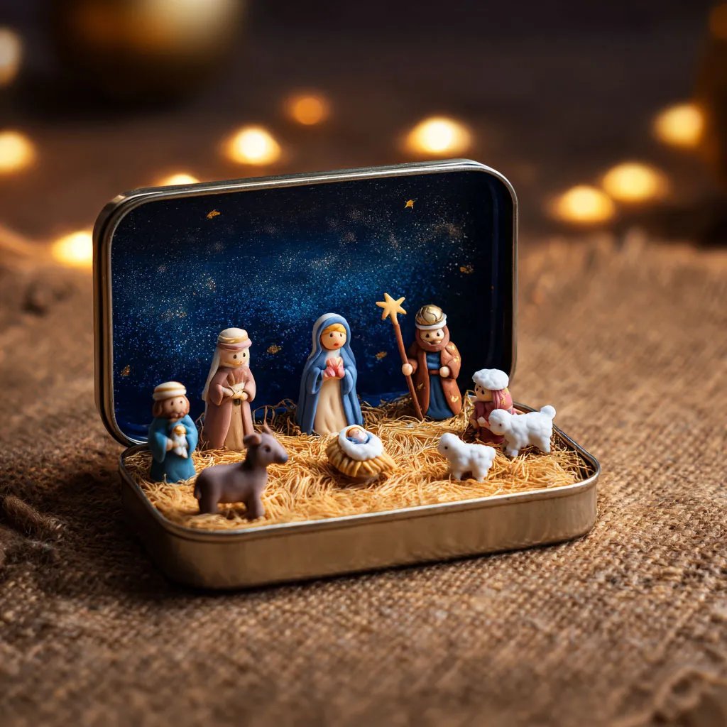🔥Last Day 49% Off🎁Mini Nativity Set in a Tin Box