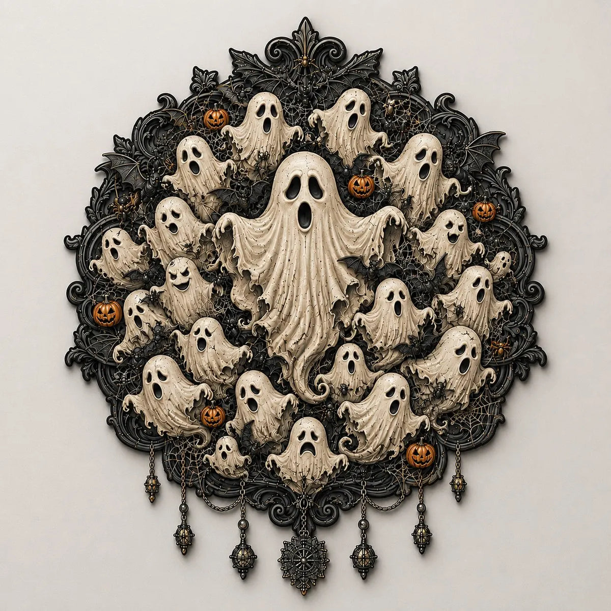 🦇 Gothic Halloween Wall Art Collection | Metal Skull, Ghost & Bat Decor with 3D Visual Effect for Haunted Wall Displays 🎃