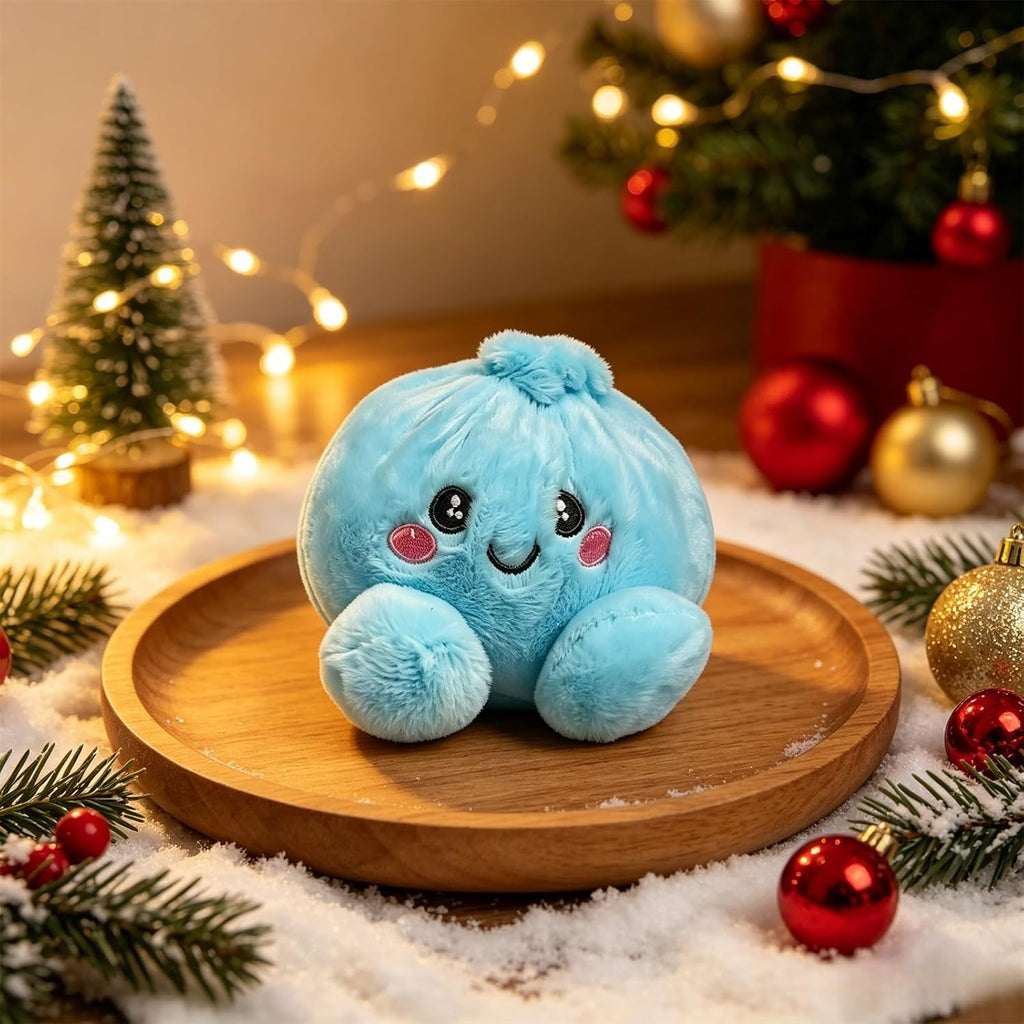 Cute Rainbow Dumpling Squishy – Soft Plush Stress Relief Squeeze Toy with Steamer