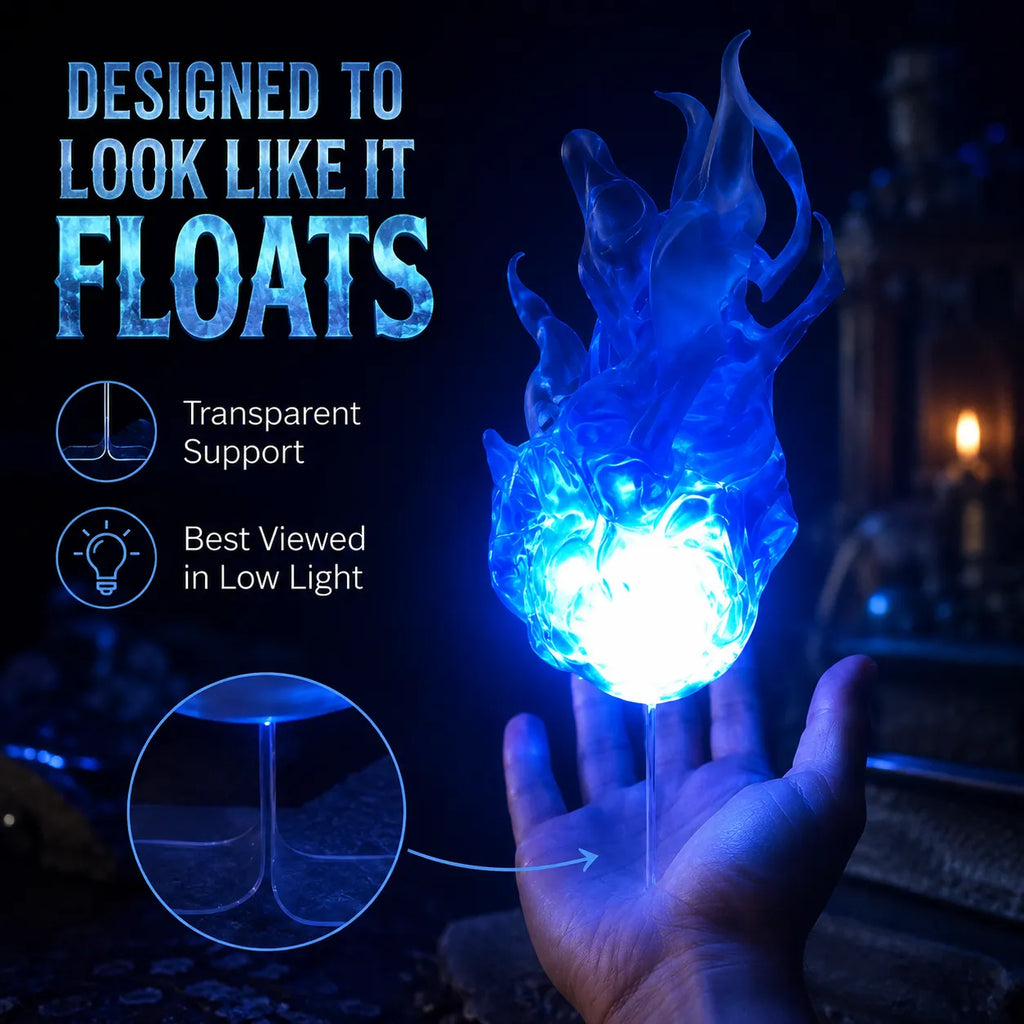 🔥 Floating Magic Fireball LED Light Prop, 4 Colors Fake Flame Illusion Halloween Cosplay Photo Decor