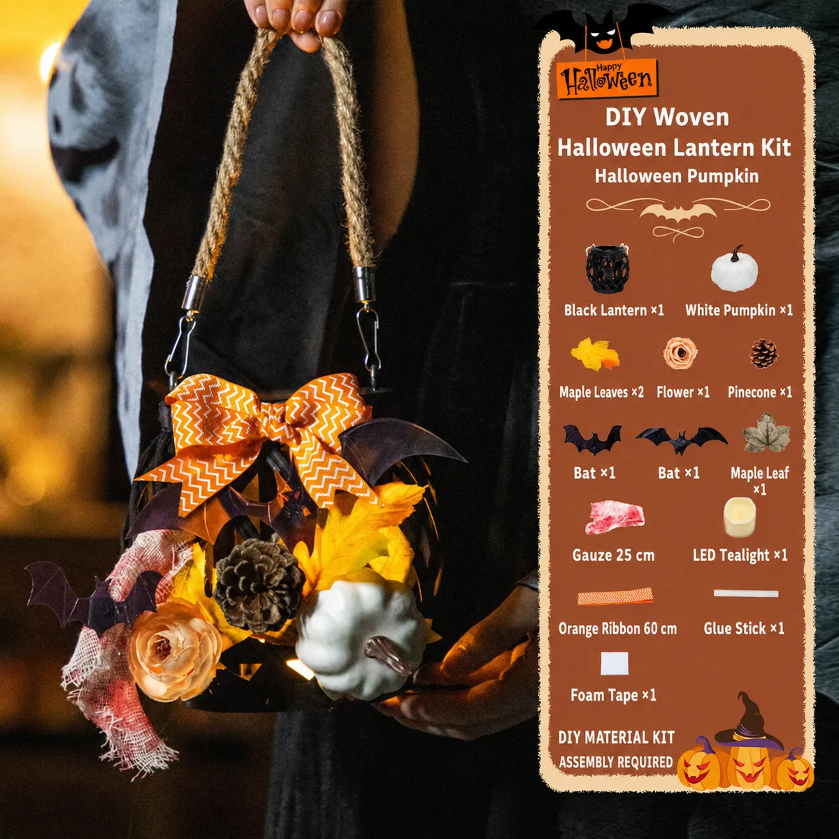 DIY Light-Up Halloween Trick-or-Treat Basket Kit Let Kids Create the Basket They’ll Proudly Carry on Halloween Night! 🎃