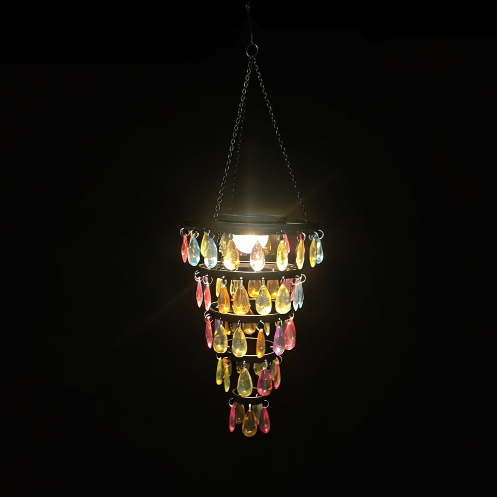 ✨ Solar-Powered Crystal Chandelier Outdoor Light